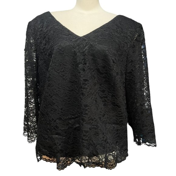 Maggy London Vintage NWT V Neck and Back Lace Career Blouse Sz 22 W Plus Womens - Picture 1 of 13